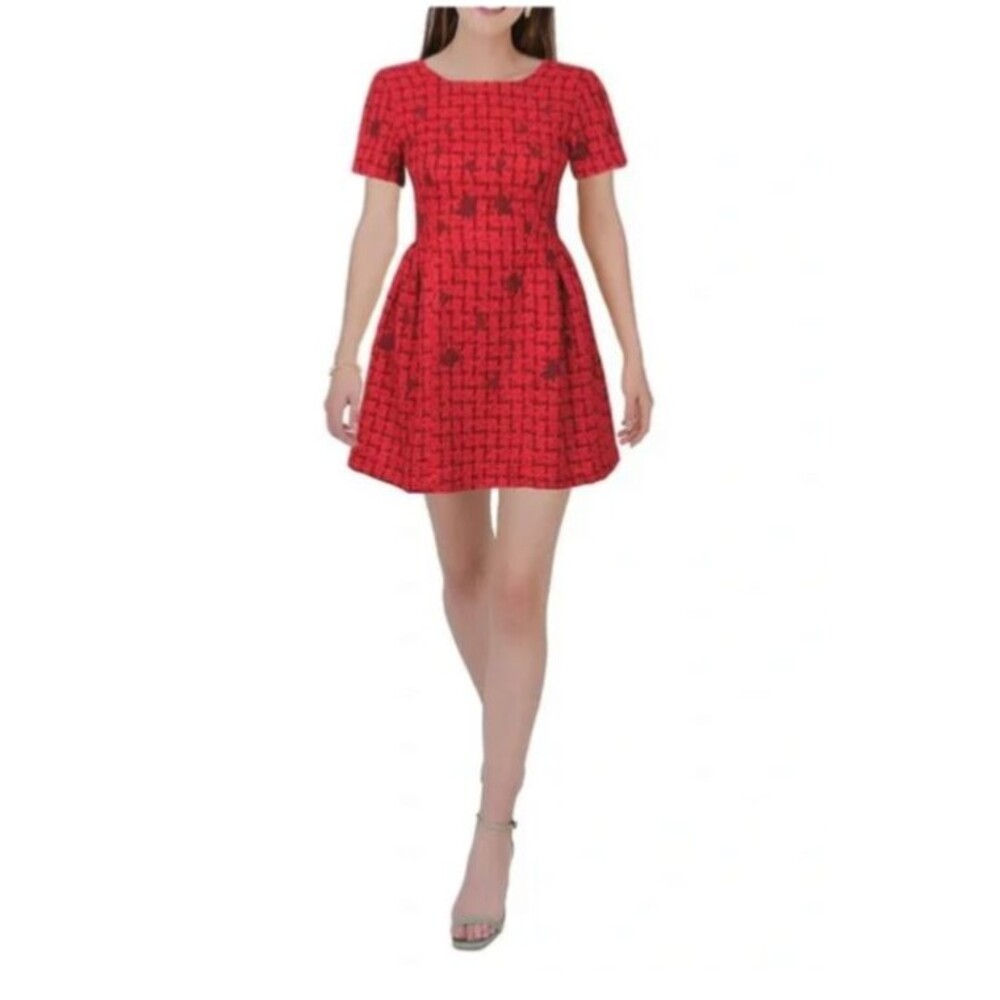 Fanm Mon Women’s Samantha Red Tweed Mini Dress Size M NWT Cotton Blend Preppy